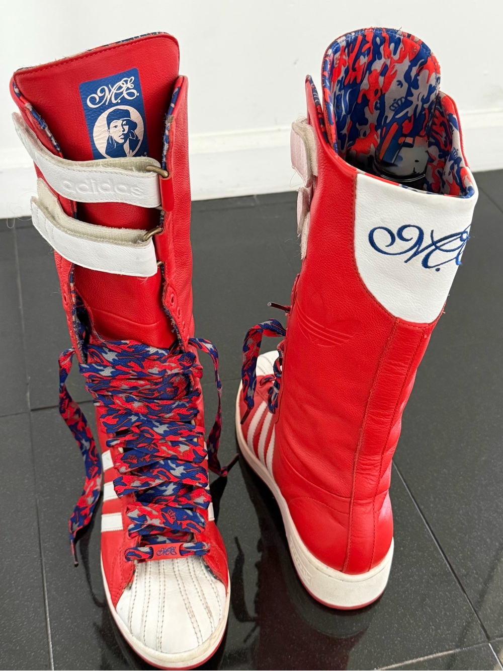 Missy Elliott limited edition adidas Women's Red and White High-Top Sneakers